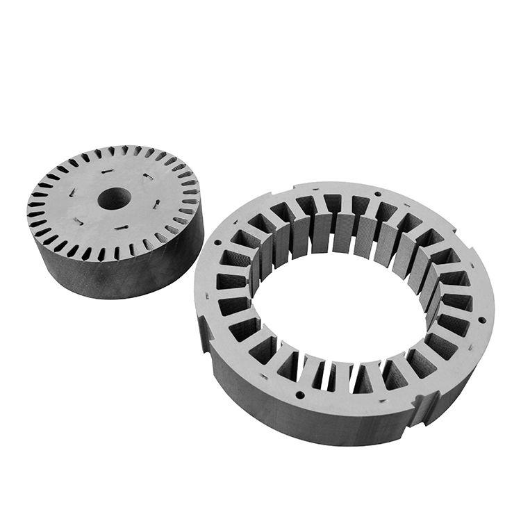 Stator and rotor lamination components
